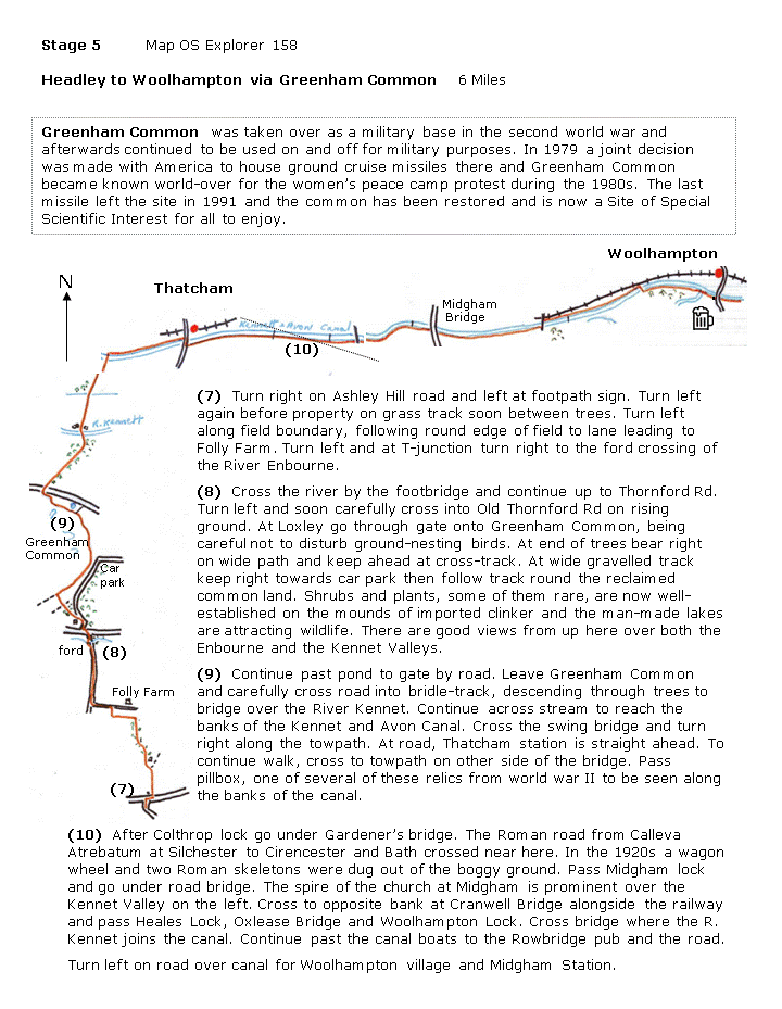 map and instructions for Thames Valley Circular Walk stage 5